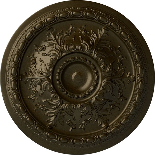 Ekena Millwork Stockport Ceiling Medallion (Fits Canopies up to 6 1/4"), Hand-Painted Green Gold, 28"OD x 2 3/4"P CM28STGGS - main